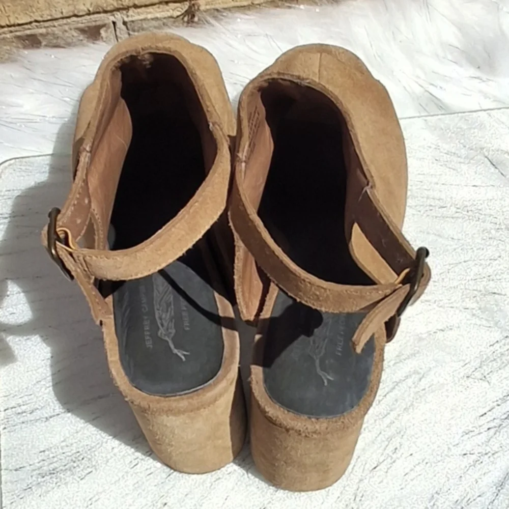 Jeffrey Campbell x Free People Leather Brown Platform Slingback Heels  Size 10 - Picture 10 of 16